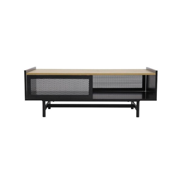 Maestro Furniture Mesh Open Shelf Rectangular Coffee Table 110cm - Black/Natural