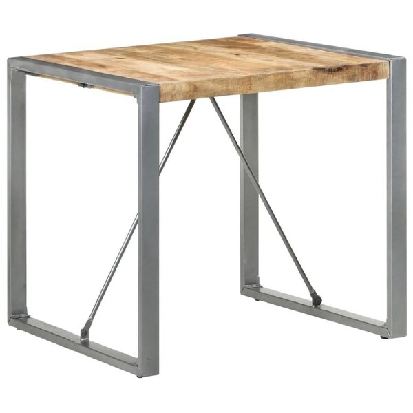 Dining Table 80x80x75 cm Rough Mango Wood vidaXL