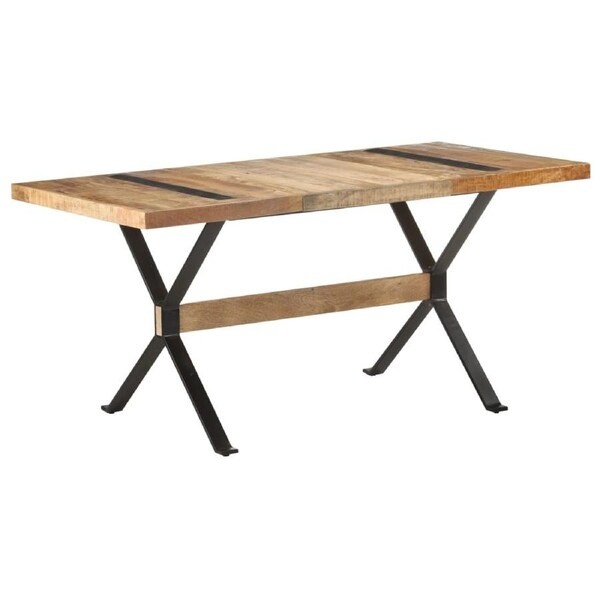 Dining Table 160x80x76 cm Rough Mango Wood vidaXL