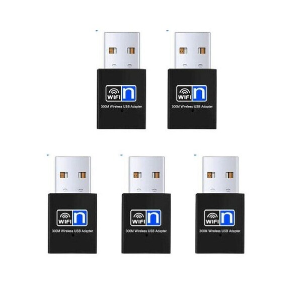 5PCS USB WiFi Adapter Dongle Wireless N Network LAN Card 802.11n 300Mbps Win10 8 XP