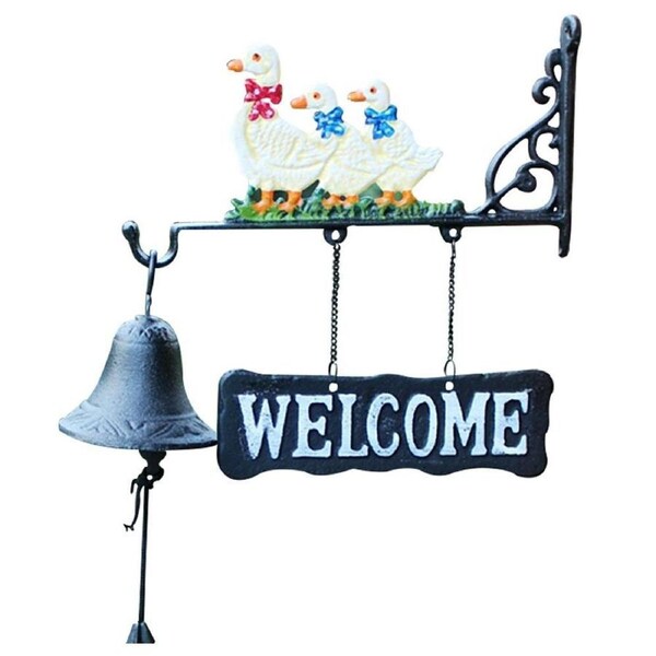Cast Iron Ducks Garden Hanging Door Bell
