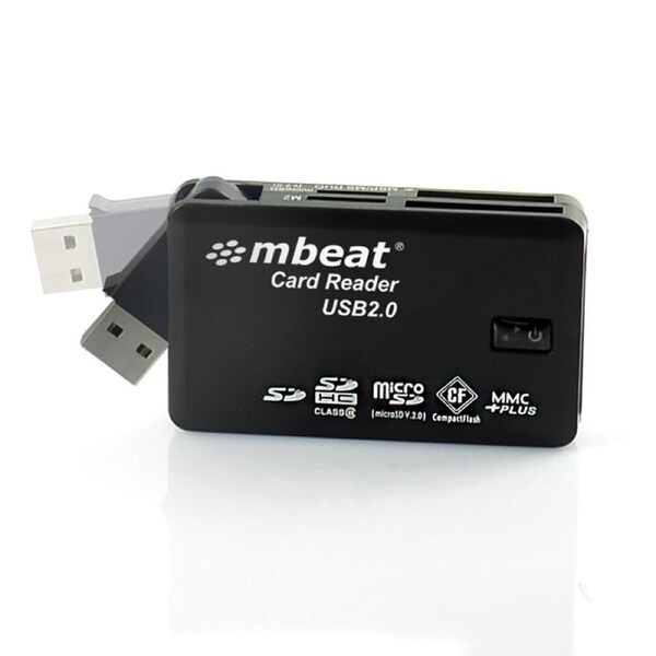 mbeat USB 2.0 All In One Card Reader - Supports SD/SDHC/CF/MS/XD/MicroSD /MicroSD HC / SONY M2 without adaptor handy USB clips