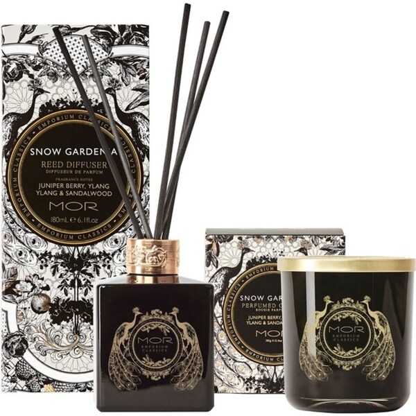 MOR Emporium Classics Snow Gardenia Candle and Reed Diffuser Set