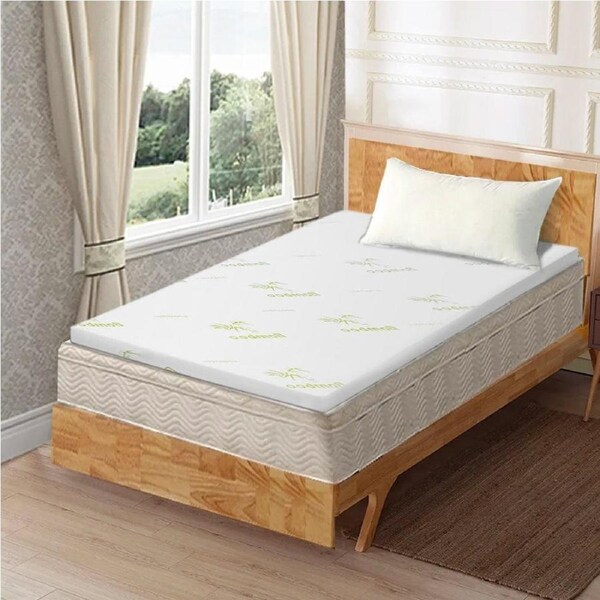 6cm Memory Foam Mattress Topper with Bamboo Cover - Single