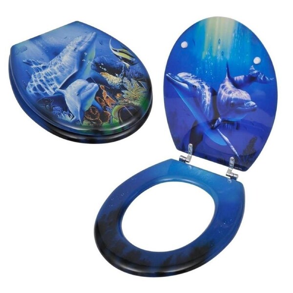 Bathroom Toilet Seat Upgrade Universal Fit Attachment Lid Dolphins