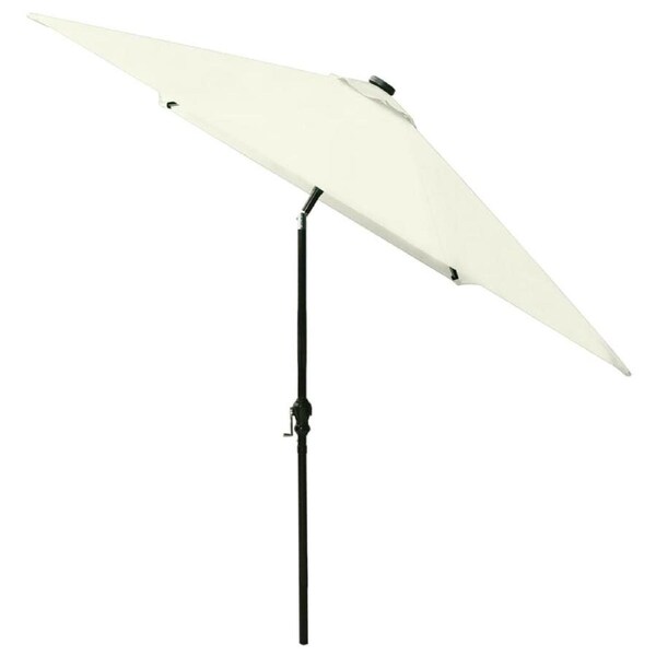 Outdoor Umbrella With LED Lights 2x3m Tilt Crank System Foldable Patio Parasol