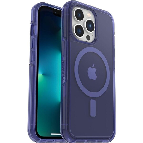 OtterBox Symmetry+ Clear MagSafe Apple iPhone 13 Pro Case Feelin Blue - (77-83640), Antimicrobial, DROP+ 3X Military Standard,Raised Edges,Ultra-Sleek