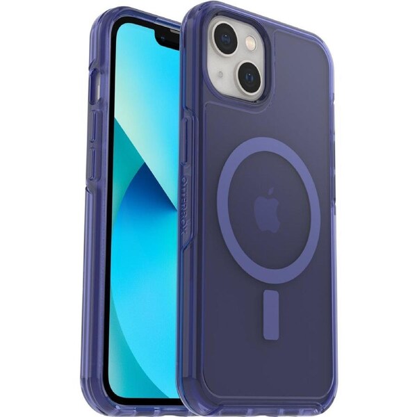OtterBox Symmetry+ Clear MagSafe Apple iPhone 13 Case Feelin Blue - (77-85645), Antimicrobial, DROP+ 3X Military Standard, Raise