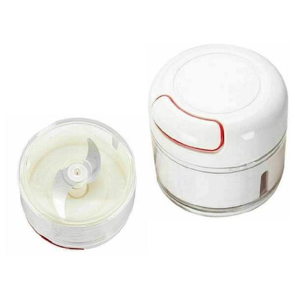 Manual Pull Mini Chopper Stainless Steel Blade Cord Chop Salad Bowl Hand Food