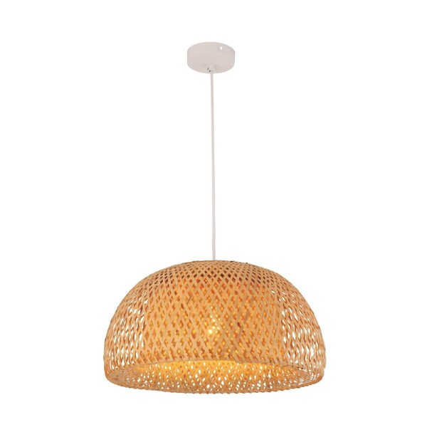 CANASTA Interior Natural Bamboo Finish Pendant Light- Small