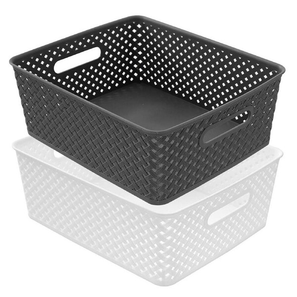 2x Boxsweden 35cm Weave Basket Home Cleaning Storage Organiser Container M Asst