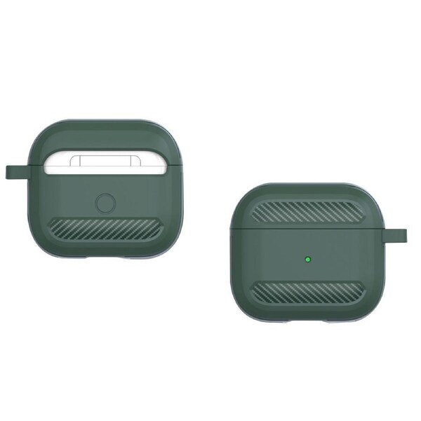 For AirPods 3rd Gen Case, Carbon Fibre Texture Protective Cover, Green