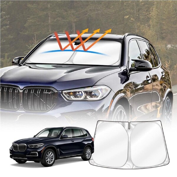 WindScreen Sun Shade for BMW X5 G05 2018-Onwards Blocks UV Rays Sun Visor Protector Foldable Sunshade