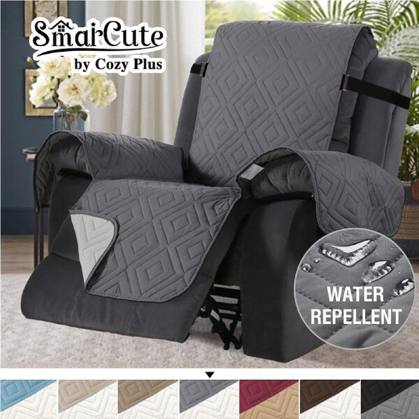 Recliner Cover Chair Reclining Chair Cover Protect from Pets/Kids Non Slip Cover Grey/Beige