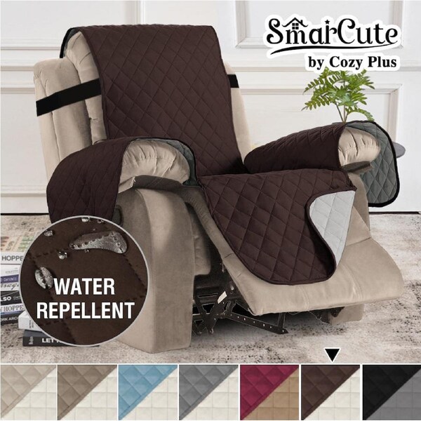 Recliner Chair Covers for Armchairs Recliner Non-Slip Furniture Recliner Covers Brown/Beige