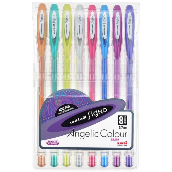 Uni Ball Signo Angelic Colour Gel Pens - Pastel 8 Pack