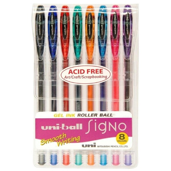 Uni-Ball Signo Gel Pens - Standard Colours 8-Pack