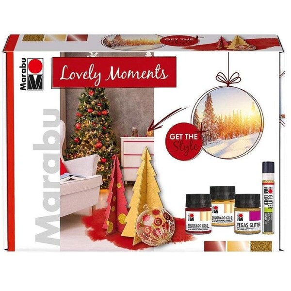 Marabu Christmas Home Decor Art Craft Kit - Lovely Moments