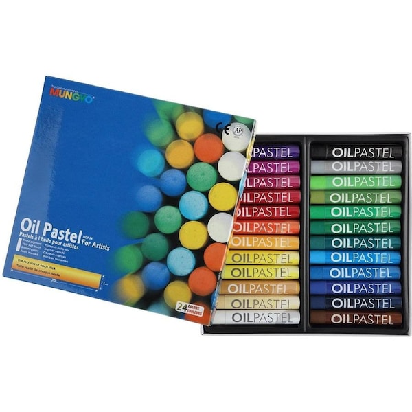 Mungyo Artists' Soft Oil Pastels - Set of 24 Vibrant Colours