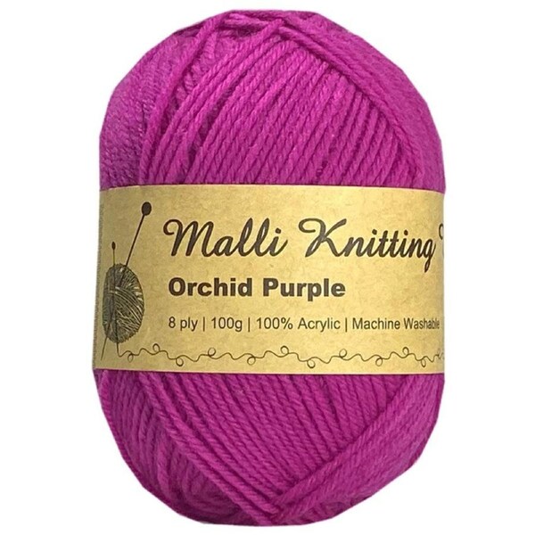 Malli Knitting 100g Acrylic Yarn - Orchard Purple