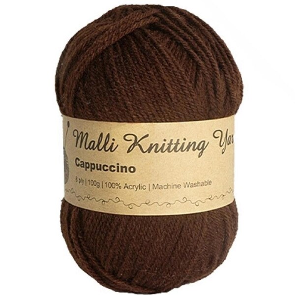 Malli Knitting 100g Acrylic Yarn - Cappuchino