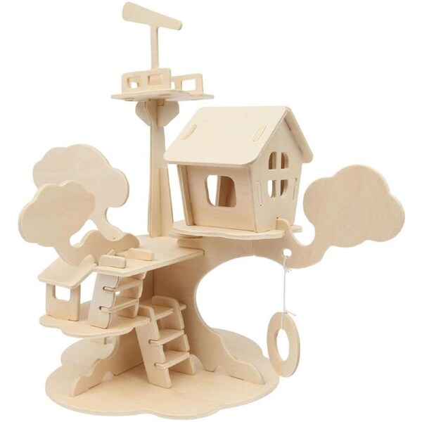 Marabu Wooden DIY Jigsaw 3D Puzzle - Tree House