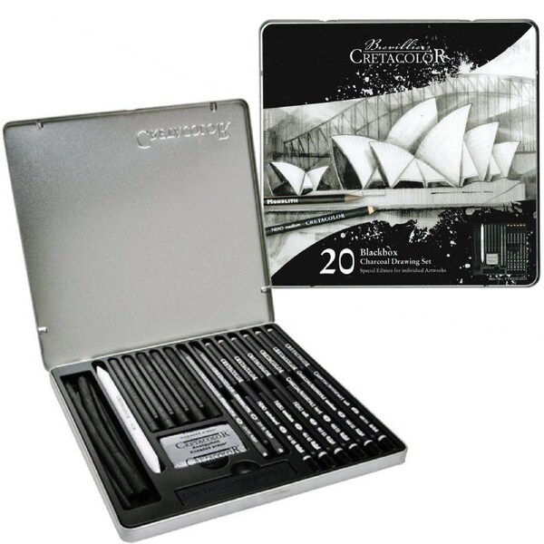 Cretacolor Black Box Charcoal & Graphite Drawing Set (Sydney Edition)