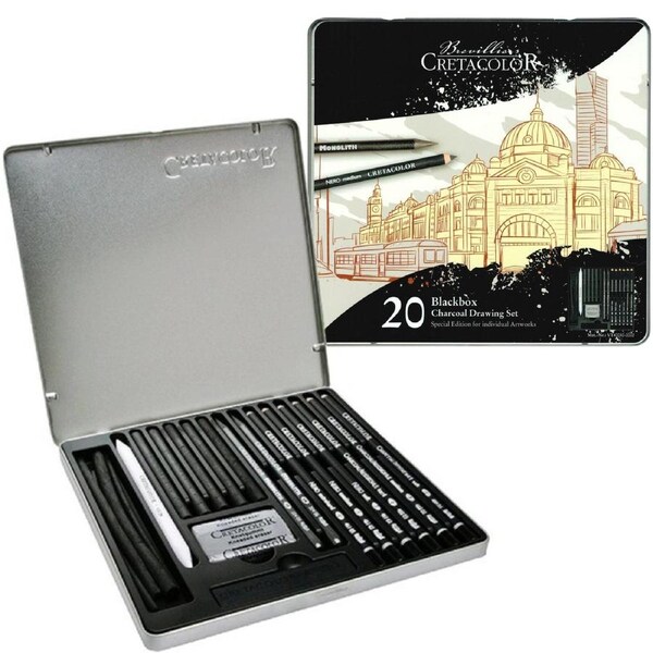 Cretacolor Black Box Charcoal & Graphite Drawing Set (Melbourne Edition)