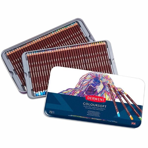 Derwent Coloursoft Pencils - 72 Colour Tin Set