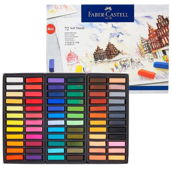Faber Castell Square Soft Pastels Set - 72 Half Sticks
