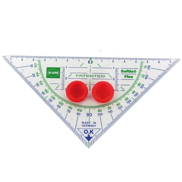 Kum Students 15cm Stop & Go Flex Triangle Protractor Compass