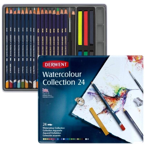 Derwent Pencils Watercolour Collection 24pk Mixed Media Set