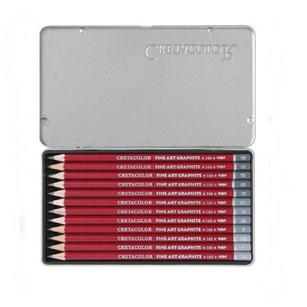 Cretacolor Cleos Fine Art Graphite Pencil Set (12-Piece Tin)