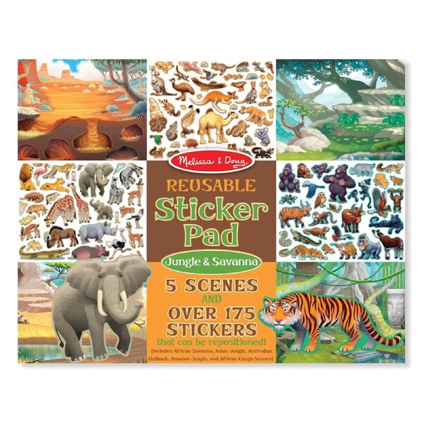 Melissa & Doug Reusable Sticker Pad - Jungle & Savanna