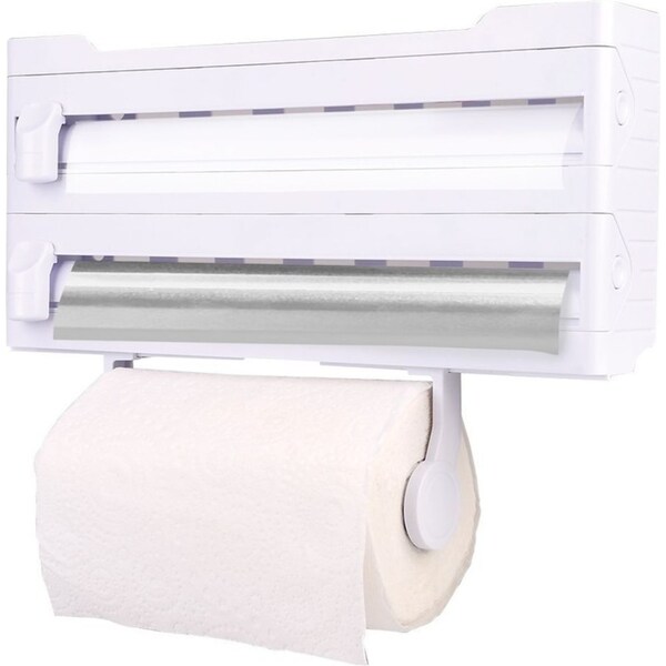 Appetito Wall Mount Kitchen Roll Dispenser White