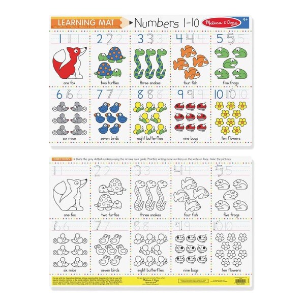 Melissa & Doug Numbers 1-10 Write-A-Mat
