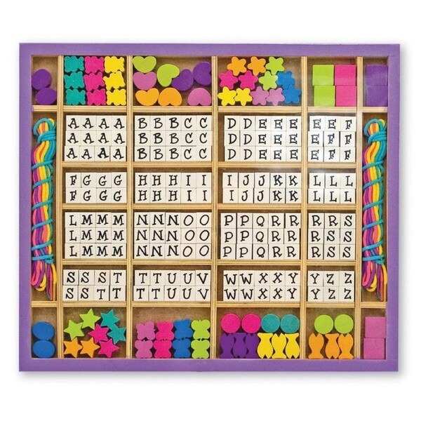 Melissa & Doug Wooden Alphabet Stringing Beads