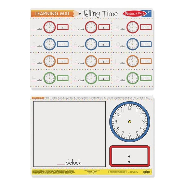 Melissa & Doug Telling Time Write-A-Mat