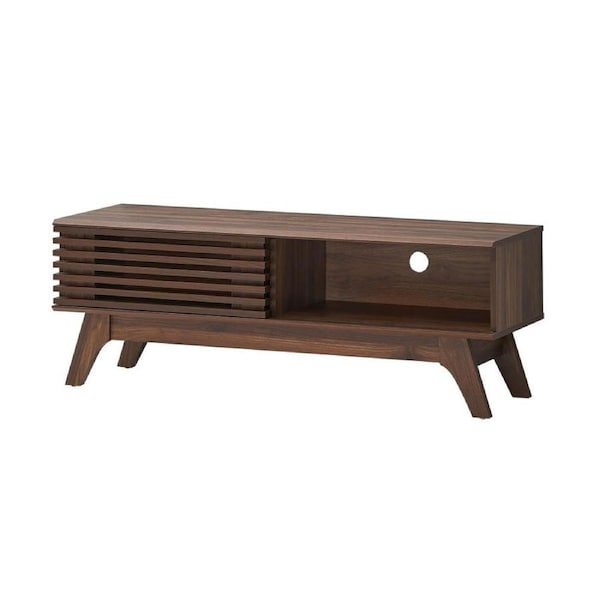 Clancy Entertainment Unit Modern TV Cabinet TV Stand 120cm 1 Door Walnut