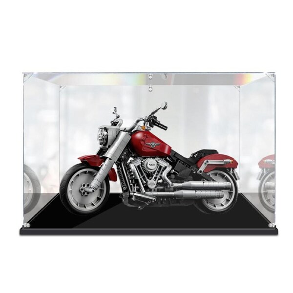Acrylic Display Case for LEGO 10269 Creator Expert Harley-Davidson Fat Boy Figure Storage Box Dust Proof Glue Free