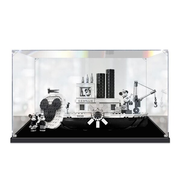 Acrylic Display Case for LEGO 21317 Ideas Steambot Willie Set Figure Storage Box Dust Proof Glue Free