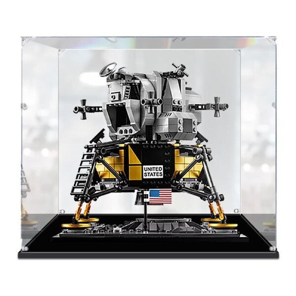 Acrylic Display Case for LEGO 10266 CREATOR NASA Apollo 11 Lunar Lander Figure Storage Box Dust Proof Glue Free
