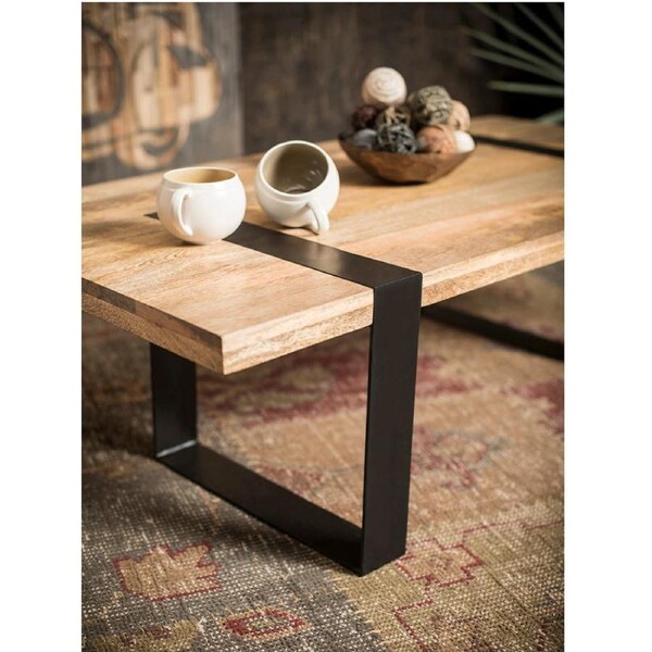 Aline Reclaimed Hardwood Rectangular Coffee Table - Natural