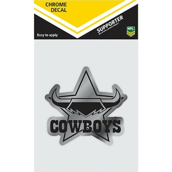 NRL Chrome Decal - North Queensland Cowboys - Car Sticker 12x12cm