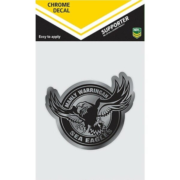 NRL Chrome Decal - Manly Sea Eagles - Car Sticker 12x12cm