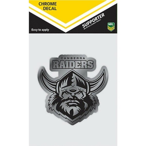 NRL Chrome Decal - Canberra Raiders - Car Sticker 12x12cm