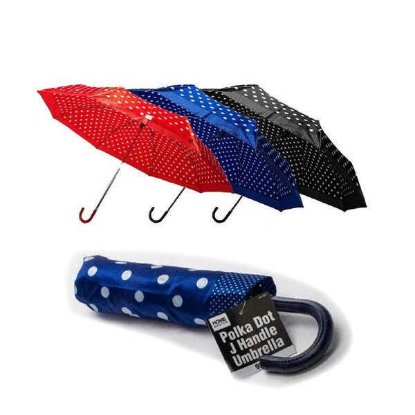 Polka Dot Umbrellas & Cover Design Case Compact Sturdy 93cm