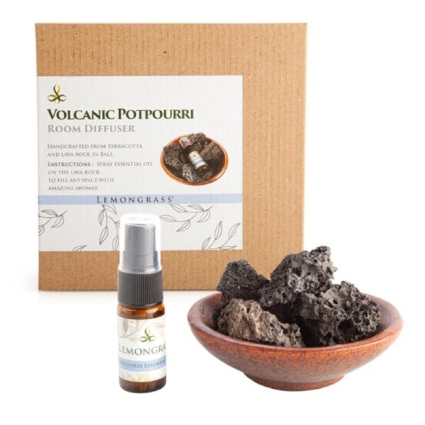 Volcanic Room Diffuser in Terracotta Bowl - Lemongrass