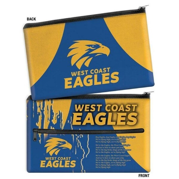 AFL Pencil Case - School - Work - Large - West Coast Eagles - Team Song