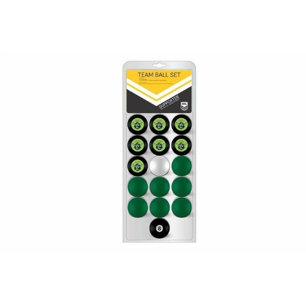 NRL Pool Snooker Billiards 16 Ball Full Set - Team Vs Colour - Canberra Raiders
